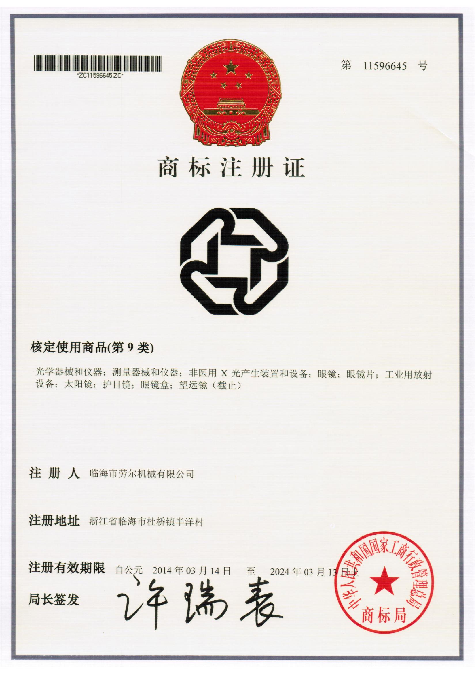 Trademark Registration Certificate